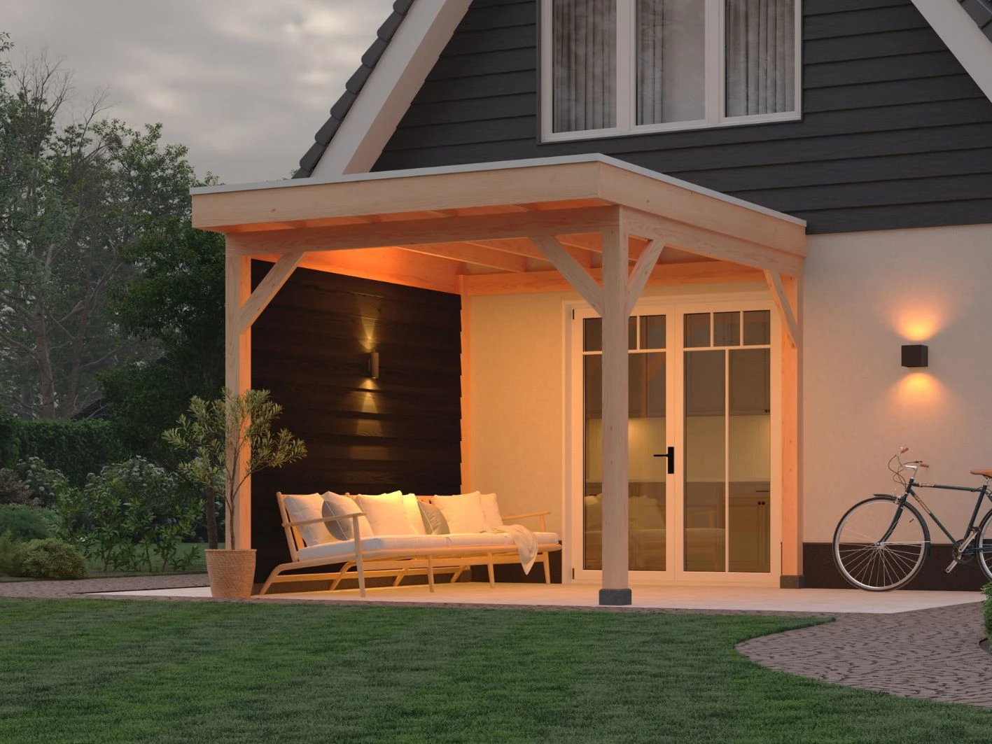 Douglas Buitenverblijf aan huis, 300 x 300, met zijwand Zwart, Westwood - Afbeelding 2